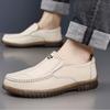 Fashion British Platform Non-slip Men's Loafers Spring Autumn Soft-soled Casual Driving Shoes Designer Solid Color Men Cow Leather Shoes