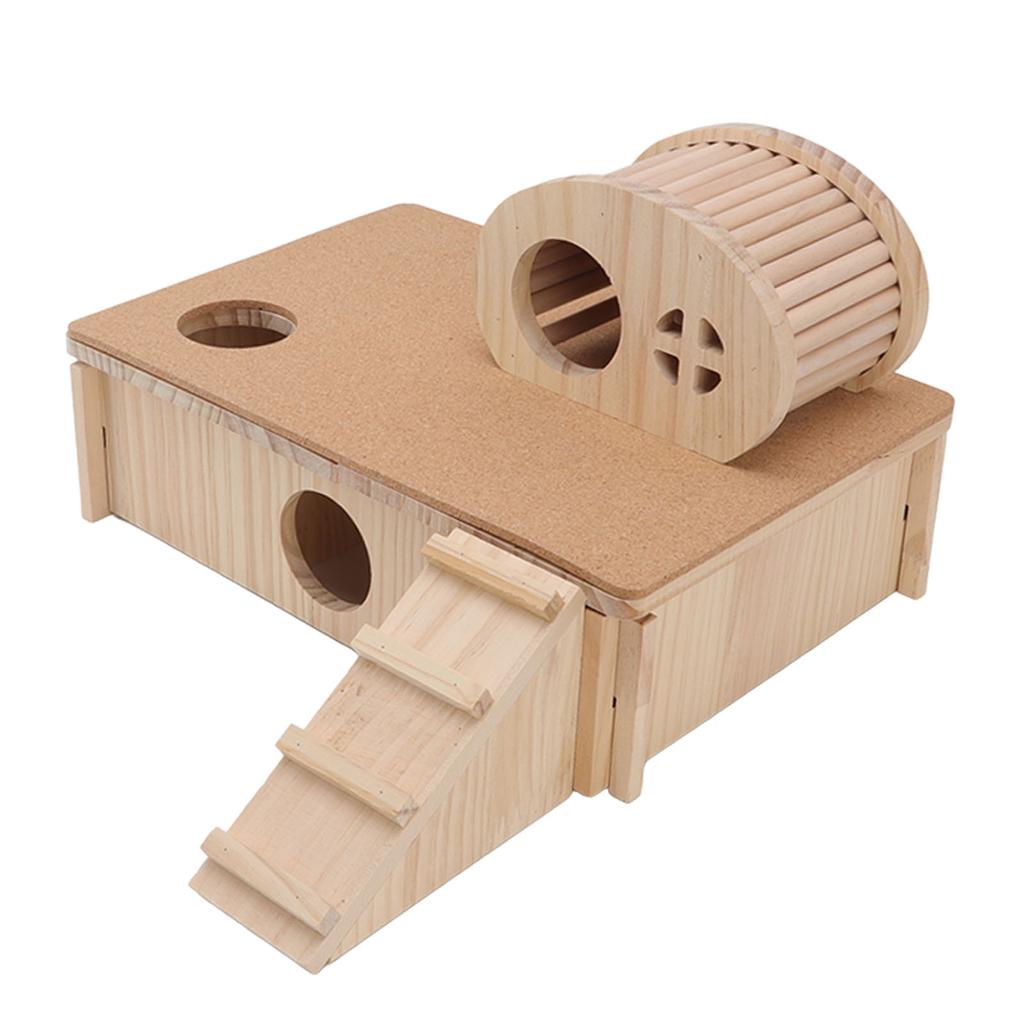 Hamsterleiterhaus aus Holz, verschleißfeste Hamsterplattform mit Versteck für kleine Haustiere, Chinchilla