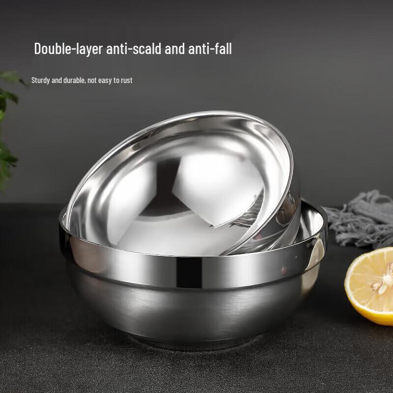Двухслойная миска из нержавеющей стали
