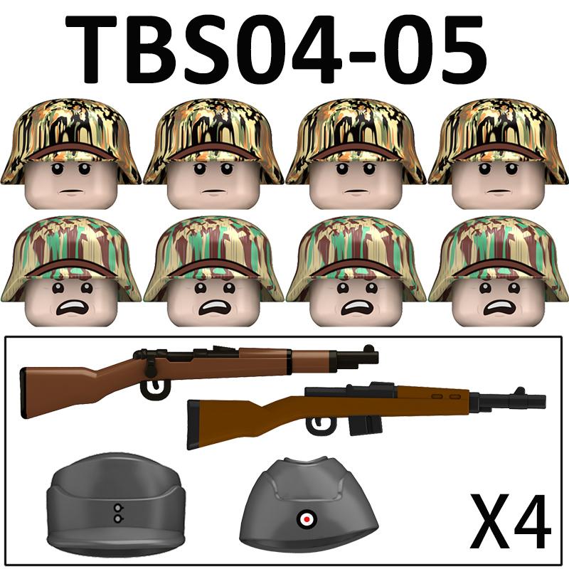 Non-Toxic Military Ww2 German Soldiers Figures Building Blocks Camouflage Army Infantry Officer Hat Helmet Weapons Bricks Toys For Kids