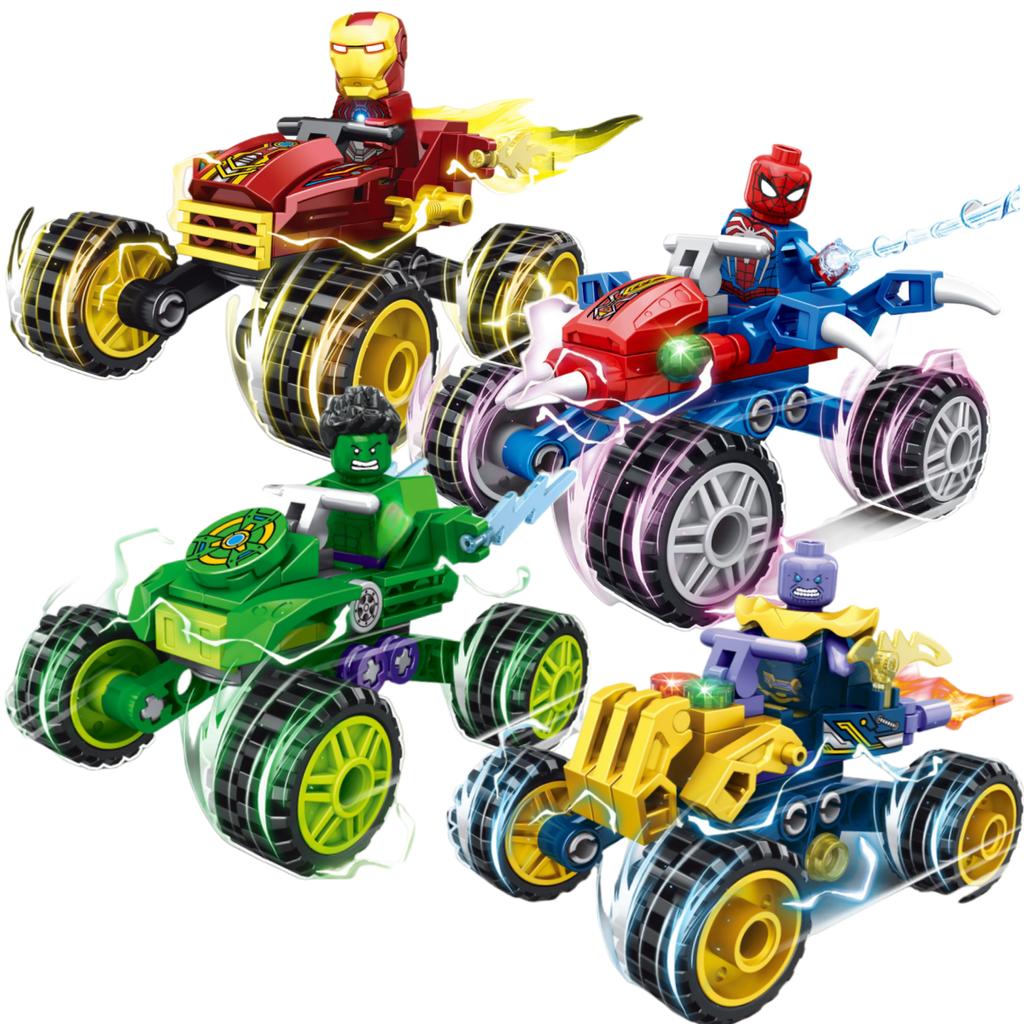 Blind Box Mini Marvel Building Blocks Figures Big Goblin Spiderman Iron Man Venom Captain Hawk Deadpool Technic Armor Gift Toys