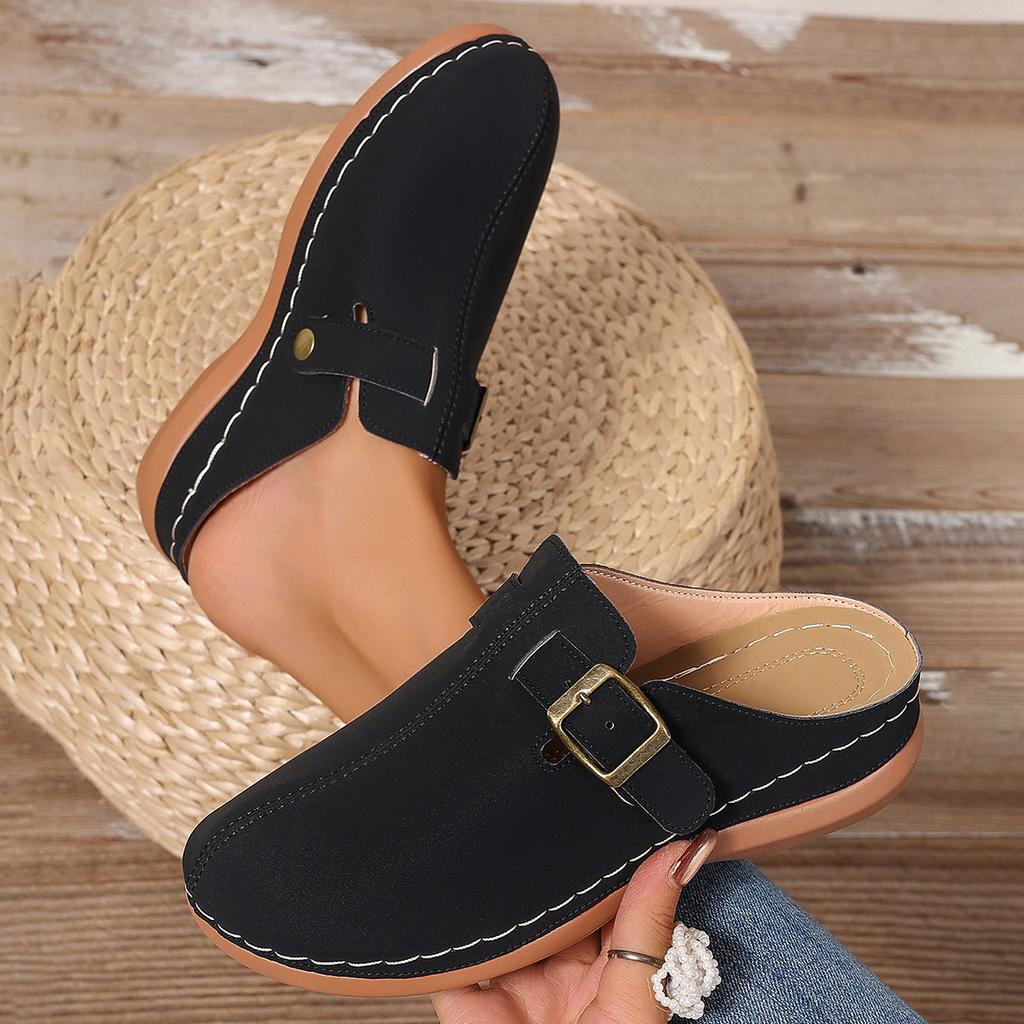 New large-size women's bag head slippers spring and summer thick-soled half slippers