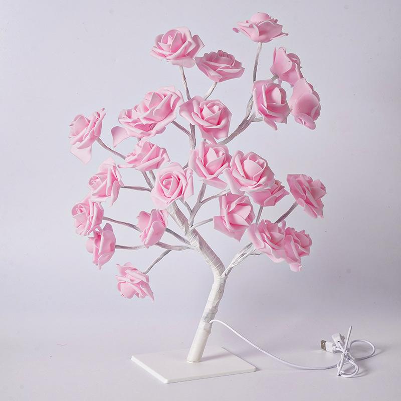 Table Lamp Lights Rose Flower Tree Usb Night Lights Home Decoration Parties Xmas Christmas Wedding Bedroom Decor Rose Lamp