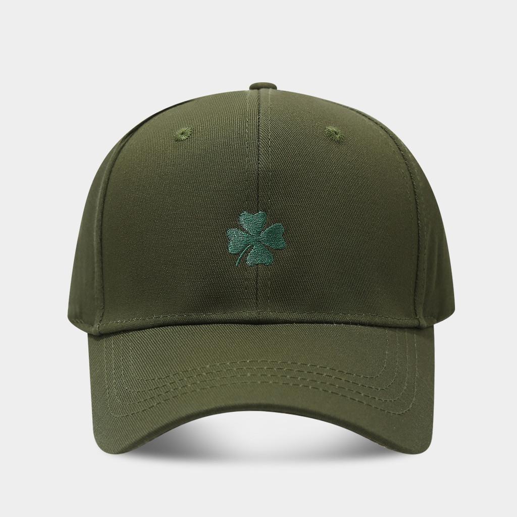 Lucky Four Leaf Clover Baseball Cap With Embroidered Flora For Spring Outdoor Activities