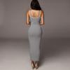 Sexy Skinny Slim Knit Long Dress Spaghetti Strap  Backless Sleeveless Maxi Women Partywear Clubwear Lady Bodycon Elegant Pullover Camisole