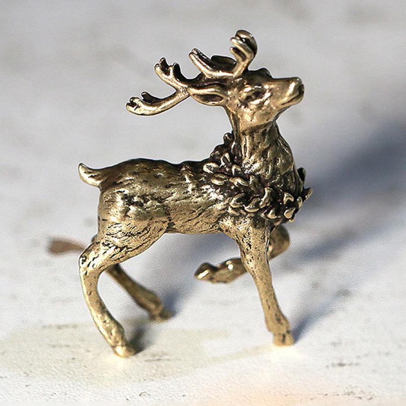 

Винтажная латунная статуэтка животного, оленя, декоративная миниатюрная фигурка, аксессуары для украшения стола дома и офиса Right