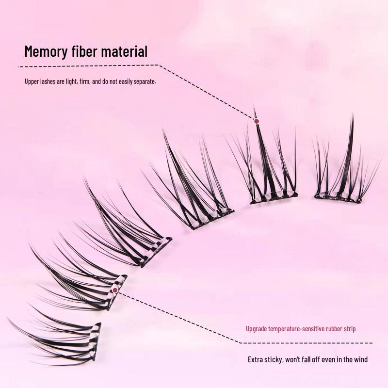 Handy Series: GECOMO Glue-Free Natural False Eyelash Clusters - Easy Two-Step Upper & Lower Lashes for a Lively Look