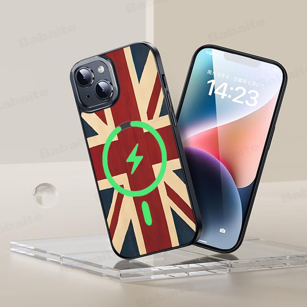 TOPLBPCS England British Uk Flag Phone Case Magnetic Case For IPhone 16 14 13 12 11 15 Pro Max Plus For Magsafe Wireless