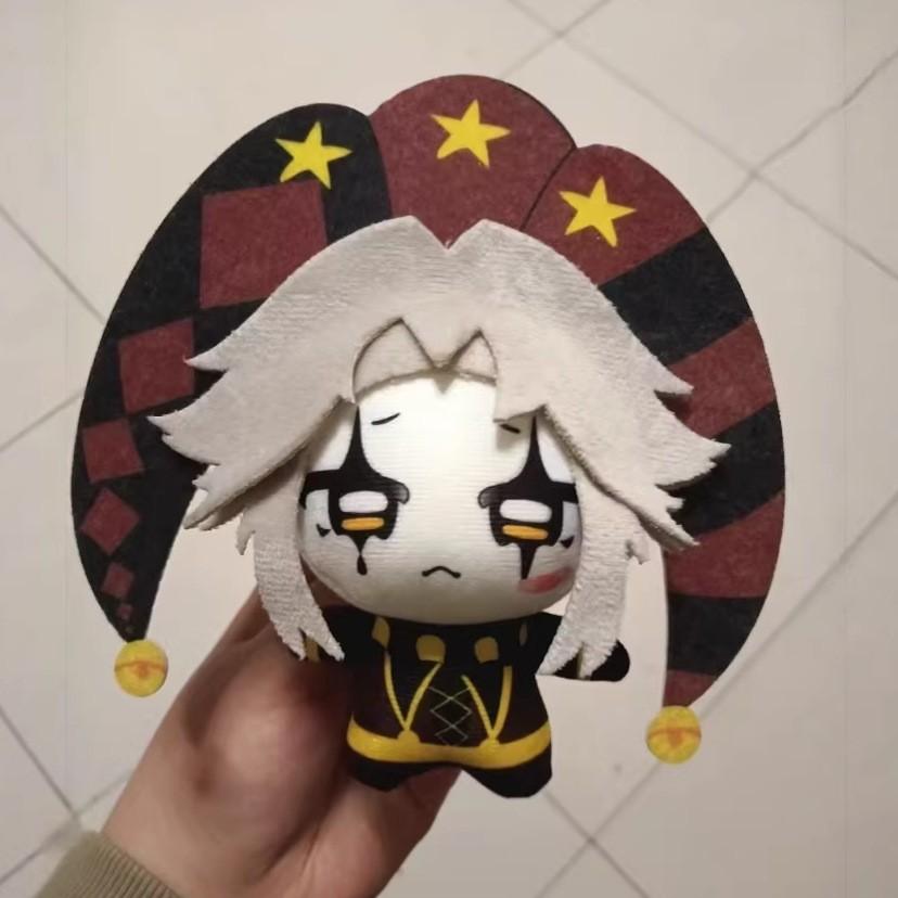 Cartoon Anime Freak Circus Plush Doll, 10cm Pierrot & Harlequin Keychain, Printed Craft, Holiday Gift Customization