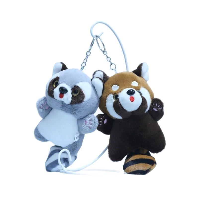 Adorable Plush Raccoon Keychain Cute Squirrel Doll Soft Toy For Bags And Accessories