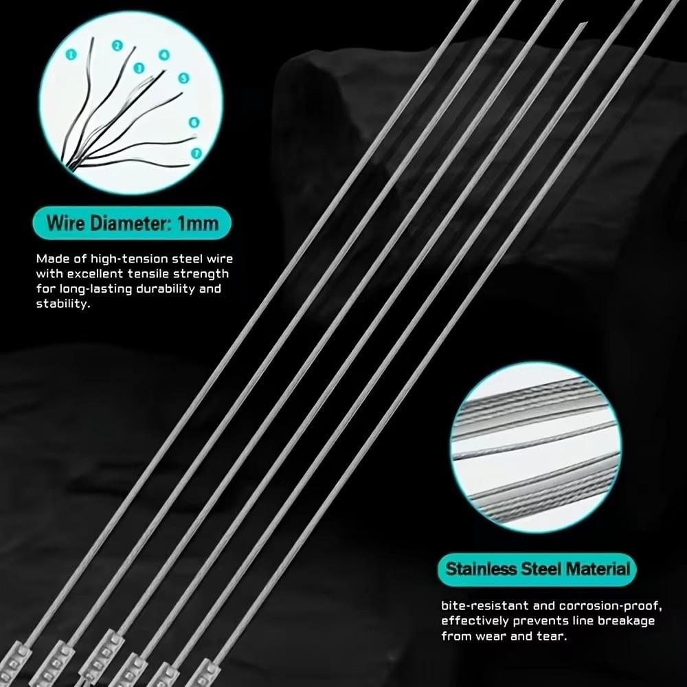 1-Arm Steel Wire Traces 2-Arm Anti-Bite Leaders Fishing Leader Rigs Saltwater Sea Fishing