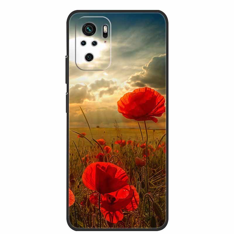 Für Xiaomi Poco M5s Hülle Luxus TPU Weiches Silikon Handy Rückseite für PocoM5s Stoßfest Blumen Niedliche Cartoon Blumen Neue Hülle