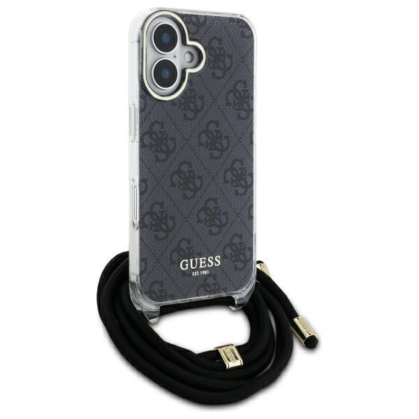 Guess Guhcp16Xhc4Sek Iphone 16 Pro Max   6.9 Czarny/Black Hardcase Crossbody Cord 4G Print