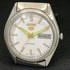 Echte Vintage SEIKO 5 AUTOMATIC JAPAN Herrenuhr mit weißem Zifferblatt a500797-5 R154-a500797