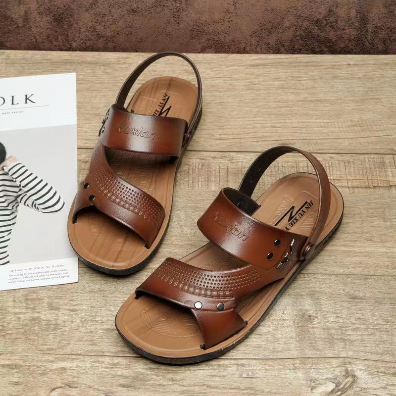 Men's Non-slip High-quality Casual Sandals Korean Style Beach Dual-use Slippers Summer Lightweight Hollow Breathable Sandals