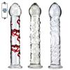 Red Heart Transparent Glass Dual-Use Female Masturbator Dildo