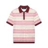 European and American Style Wholesale Women's Clothing, Fashionable Versatile Elegant Striped Knit Polo Shirt 5755060