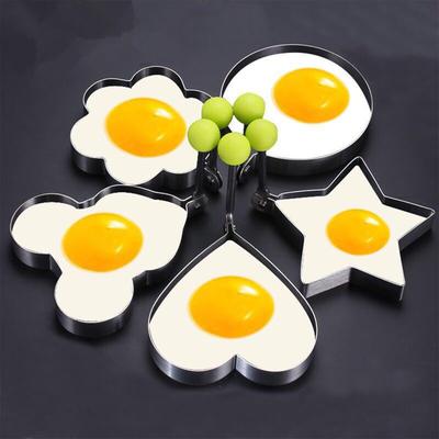 Pack Of 5 Practical Stainless Steel Pancake And Egg Molds Eggs Frying Pans In Various Fun Shapes For Kitchen Use