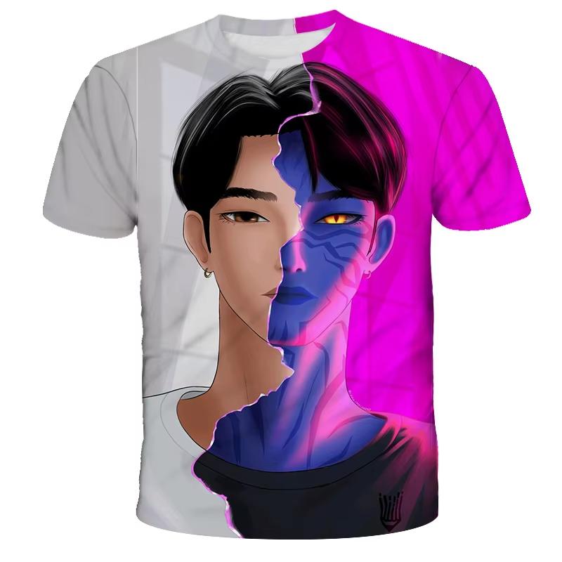 

Fashion Casual KPop Demon Hunters Tiger Kids T-shirt Cute Cartoon Print Girls Boys T-Shirt Child Summer Tees Tops 100