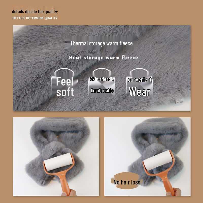 Snood de iarnă pentru femei din blană artificială de iepure - Rezistent la frig, rezistent la vânt, călduros, drăguț și versatil.