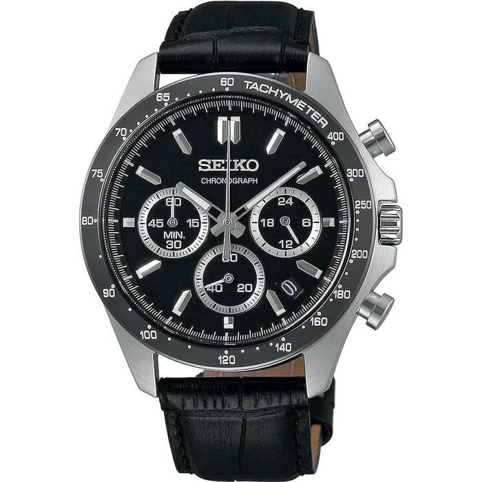 Seiko Chronograph Quartz Watch Men s SBTR021 Black Leather