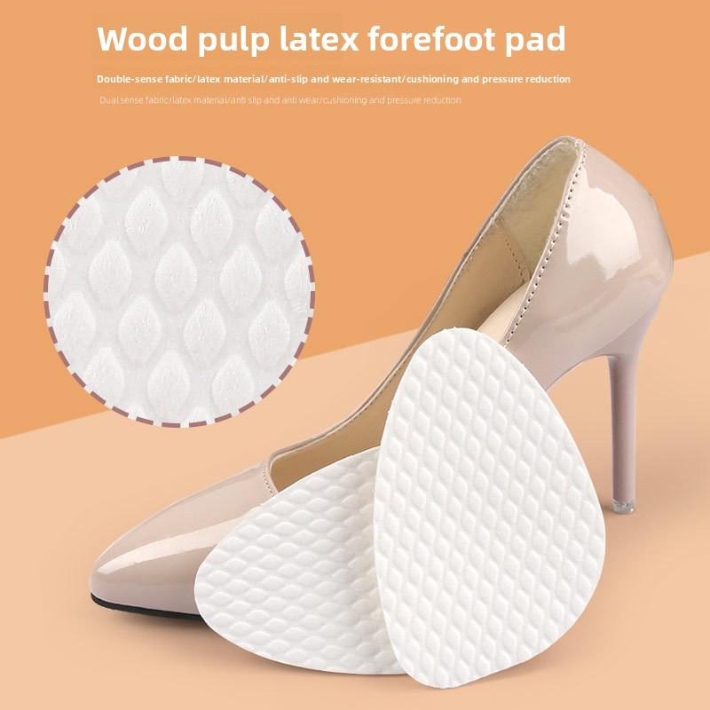Latex Forefoot Pad High Heels Soft Shock Absorption Sweat Absorption Invisible Breathable Cool Wood Pulp Non-slip Half Size Pad