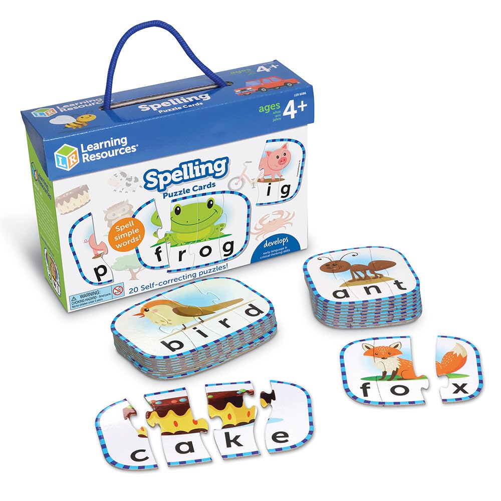 Learning Resources Puzzle for Authentic Cards, Spelling, English, Toddlers, LER6086,