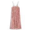 Wholesale women's clothing new European and American style fashion design ring decoration tie-dye suspender dress
