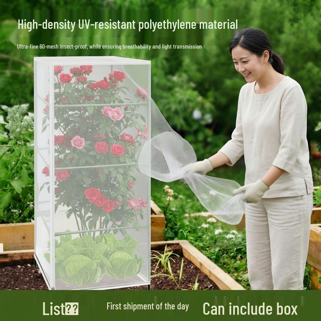 

Square Strawberry Tomato Support: 60-Mesh Thickened Insect & Bird Protection Net Cover Square Insect Net 35*35*120cm (No Frame)