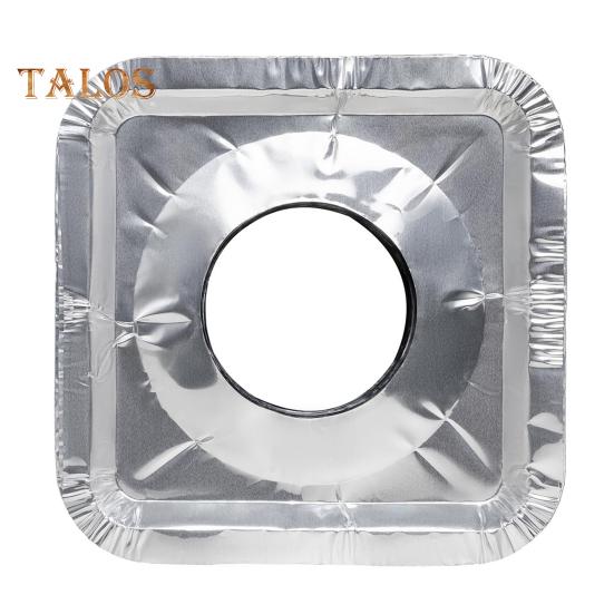 

100 шт. одноразовых чехлов для горелок газовых плит, 8,5 дюймов, квадратных, круглых, термостойких верхних крышек для газовых горелок, чехлов из алюминиевой фольги для улавливания масла, жира и Square