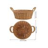 Portable Imitation Rattan Handwoven Round Basket with Handles Multipurpose Storage Organizer for Kitchen Living Room Bathroom