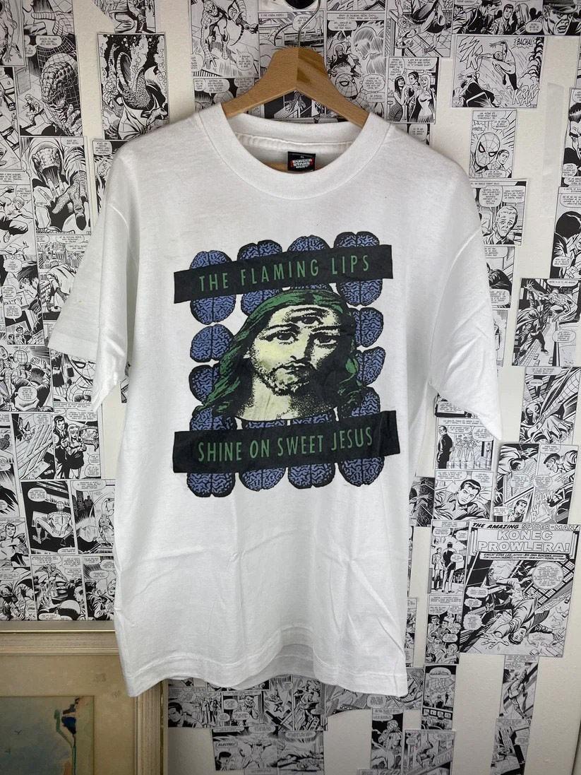 The Flaming Lips Shine on sweet Jesus vtg white tee shirt QT4808 Unisex T-Shirt XL