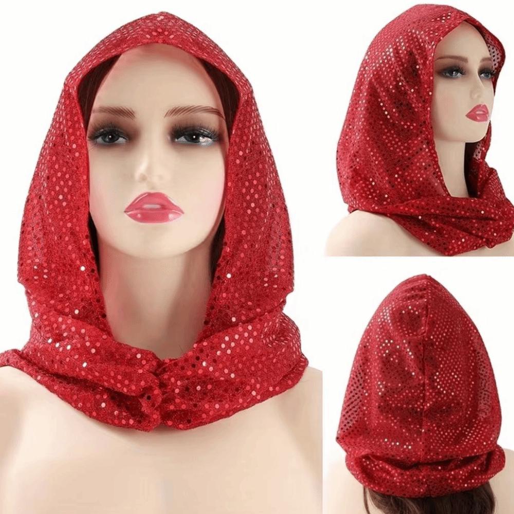 Solid Color Glitter Turbante Lightweight Soft Sequin Head Wraps Women's Ethnic Hijab Spring Summer