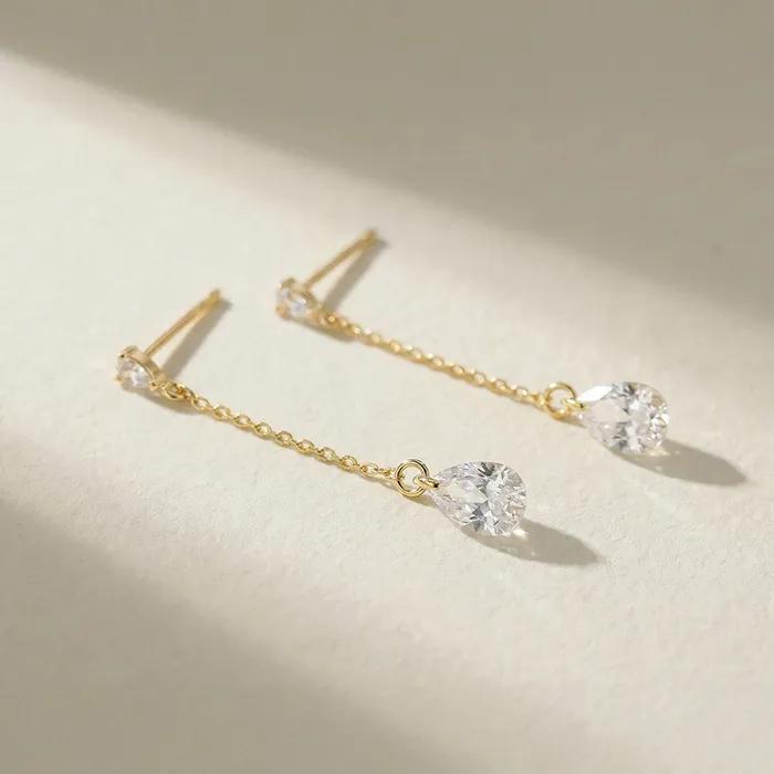14k Post Tear Drop Earrings