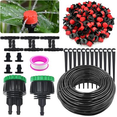 5-50M Drip Irrigation with 1/4" Nozzles for Flower, Automatic Garden Watering System Kit,Vegetable, Bonsai, Pot Plants & Lawn