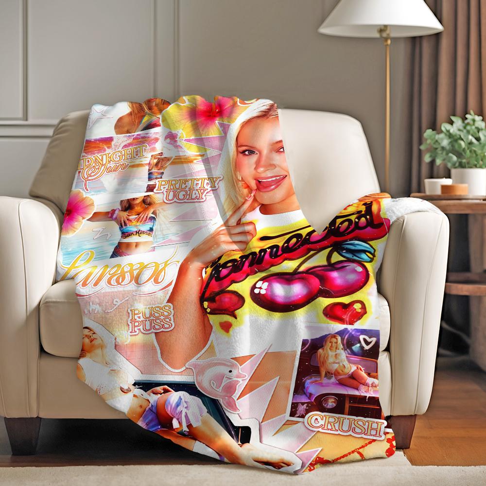 Singer Zara Larsson Midnight Sun Blanket For Sofa Office Bed Plane Travel Sleep Read Relax Camping Soft And Warm