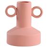 Ceramic Vase Geometric Circular Handle Ceramic Handicraft Plant Pot Floral Arrangement Accessories Home Decoration Vases