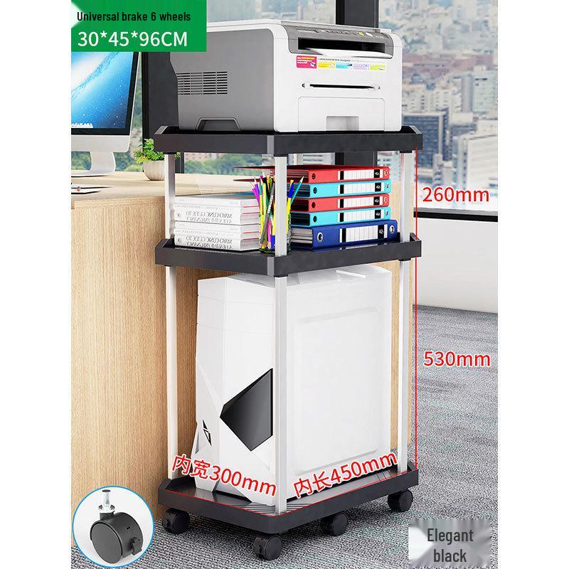 Multi-layer Mobile Storage Rack with Brakes for Office/Home