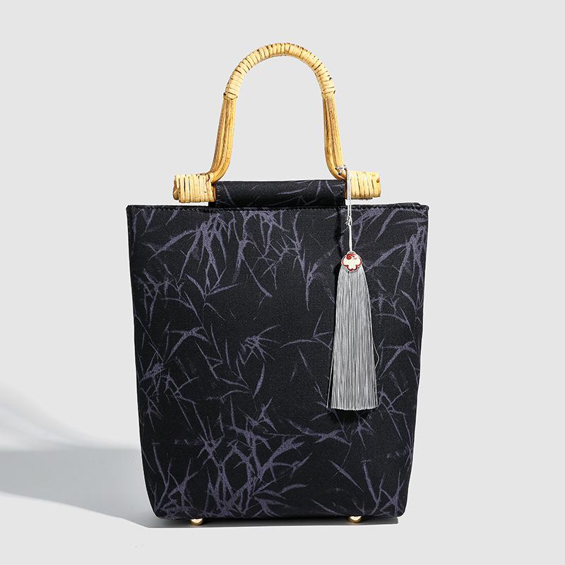 Vintage Chinese Style Bamboo Knot Handbag Cheongsam Bag Fashion Surface with Large Capacity All Match Chinese Bag