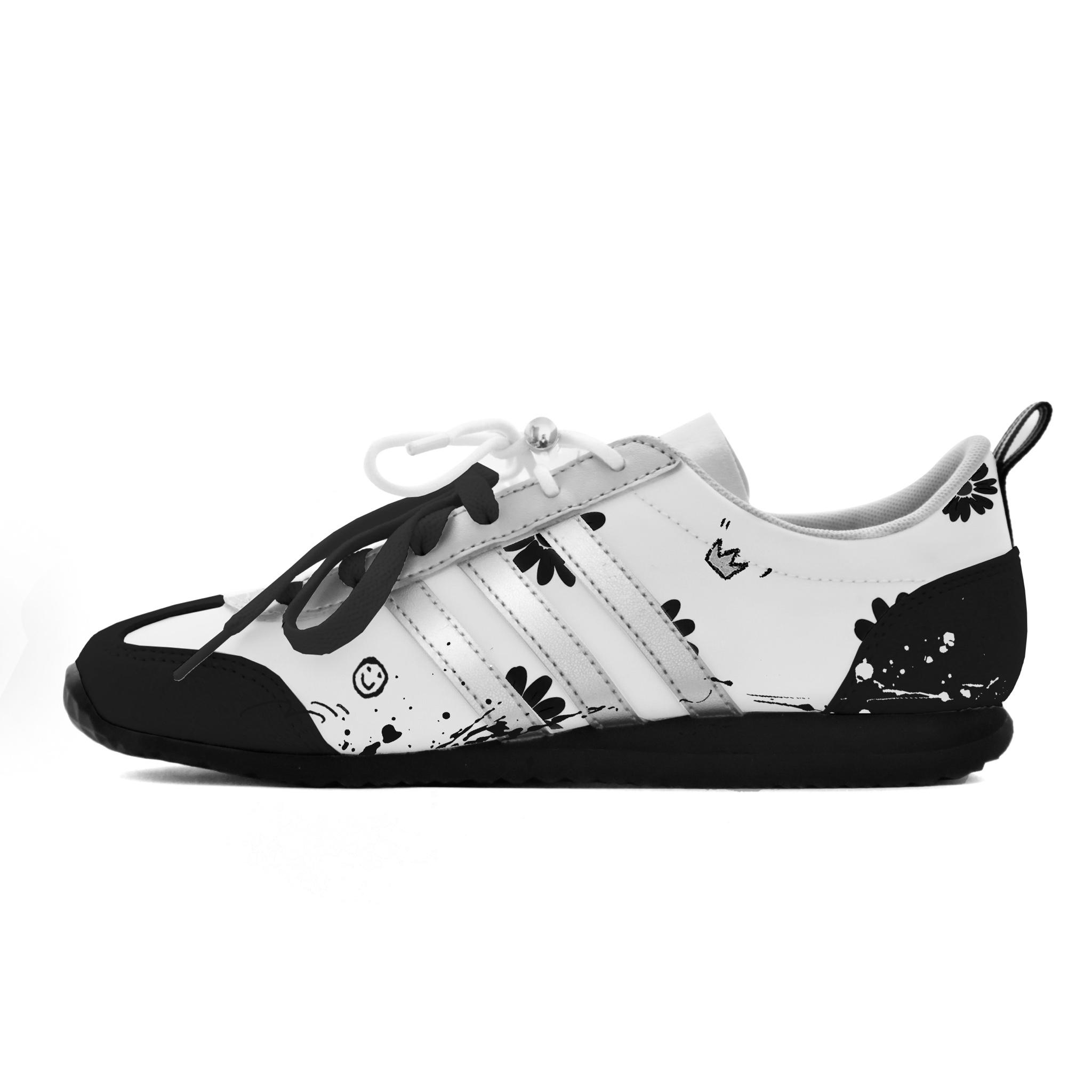 

Adidas VS JOG 2.0 Low top German Army Trainers Unisex Black White JR4653(Team1479-) 40