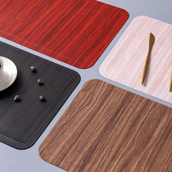 45 x 30 cm Umělá kůže, protiskluzová podložka pod mísu, podložka pod jídelní stůl tepelně izolovaná