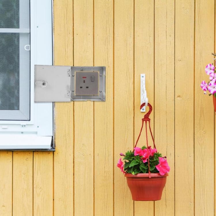 Praktische wetterfeste Steckdosenabdeckung aus Edelstahl für Innen- und Außenbereich Ohne Diebstahlschutz