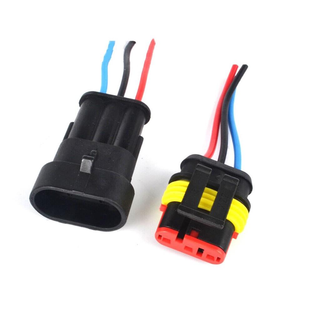 10er Set 12V 3Pin Kabel Drahtverbinder Stecker Wasserdicht Versiegelt Für Elektroauto