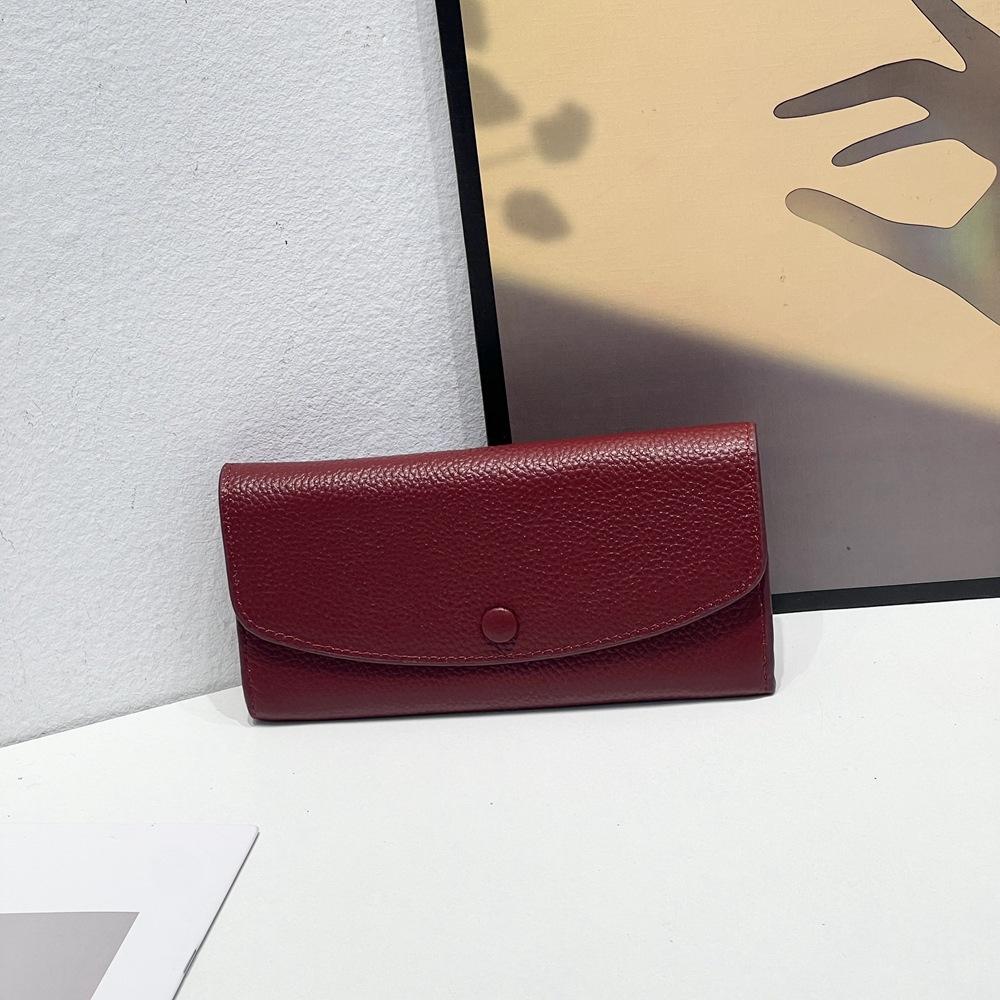 Leather Niche Bag Women'S Long Wallet Soft Cowhide Wallet Clip Fashion Hand Wallet 5115