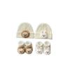 2PCS/Set Cartoon Baby Hat Socks Winter Knitted Newborn Short Socks New Pullover Hats  Boy Girl