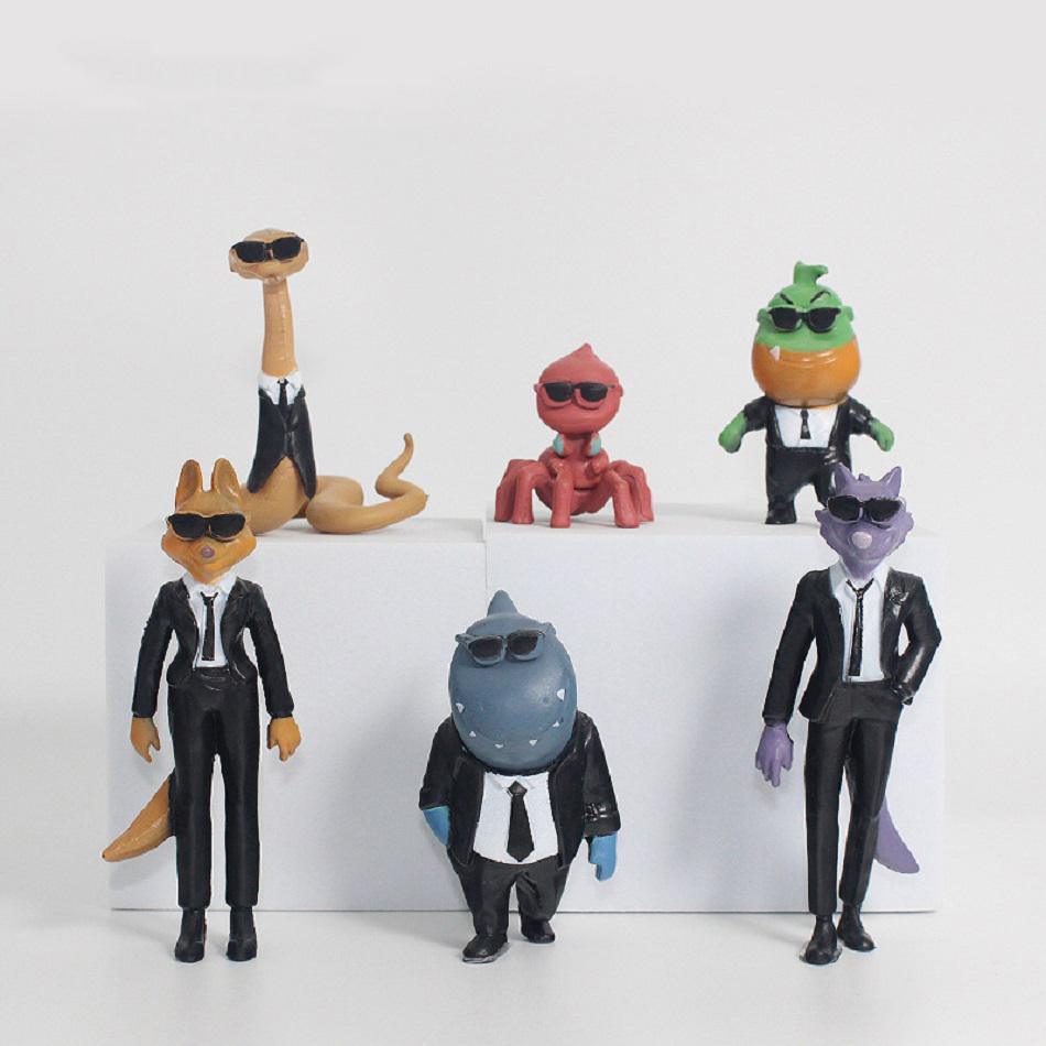 6Pc/Set Anime Movie The Bad Guys Cartoon Figure Pvc Anime Action Figures Model Collection Decoration Toy Doll Kid Christmas Gift