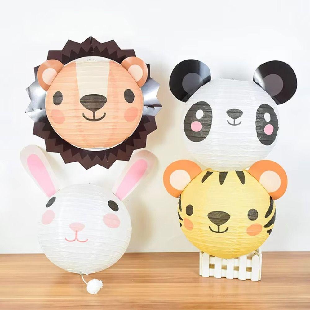 3Pcs Foldable Animal Birthday Lantern DIY Children Festival Lantern  Kindergarten