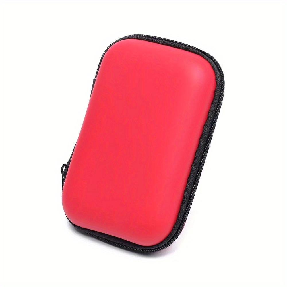 

Портативная мини-сумка для наушников, аксессуары для наушников, чехол для карты памяти, органайзер для USB-кабеля, коробка для хранения, кошелек для монет красный