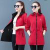 Spring Medium-Length Hooded Trenchcoat Women's Fashion Arrival Middle-Aged And Elderly Pressed Flower Trenchcoat