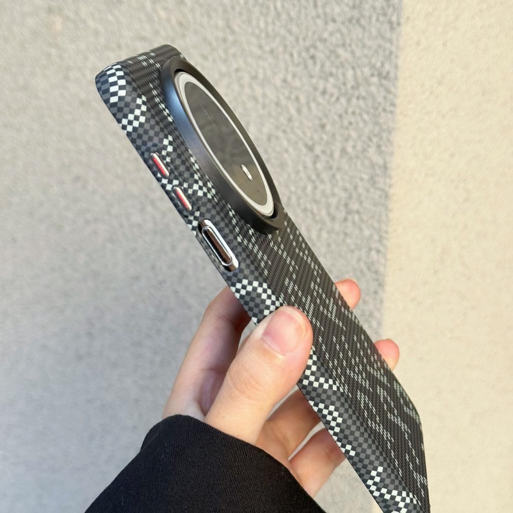 Applicable To Huawei Mate70 Letter R Magnetic Mobile Phone Case Kevlar Pattern mate60Pro Anti-drop All-inclusive Protective Case